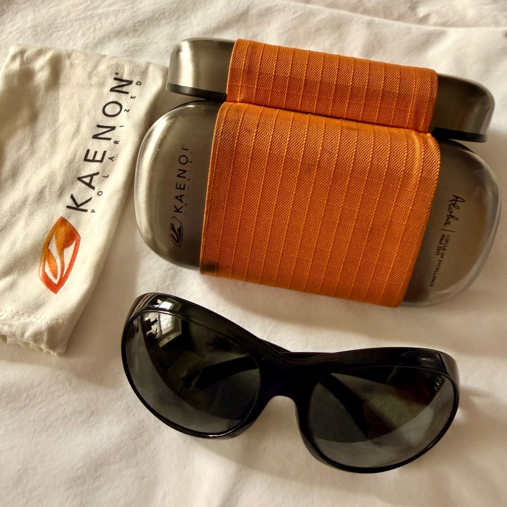 Kaenon Joss Black Polarized Sunglasses w/ original polish cloth and case.